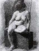 Thomas Eakins The Veiled Nude-s sitting Position oil painting artist